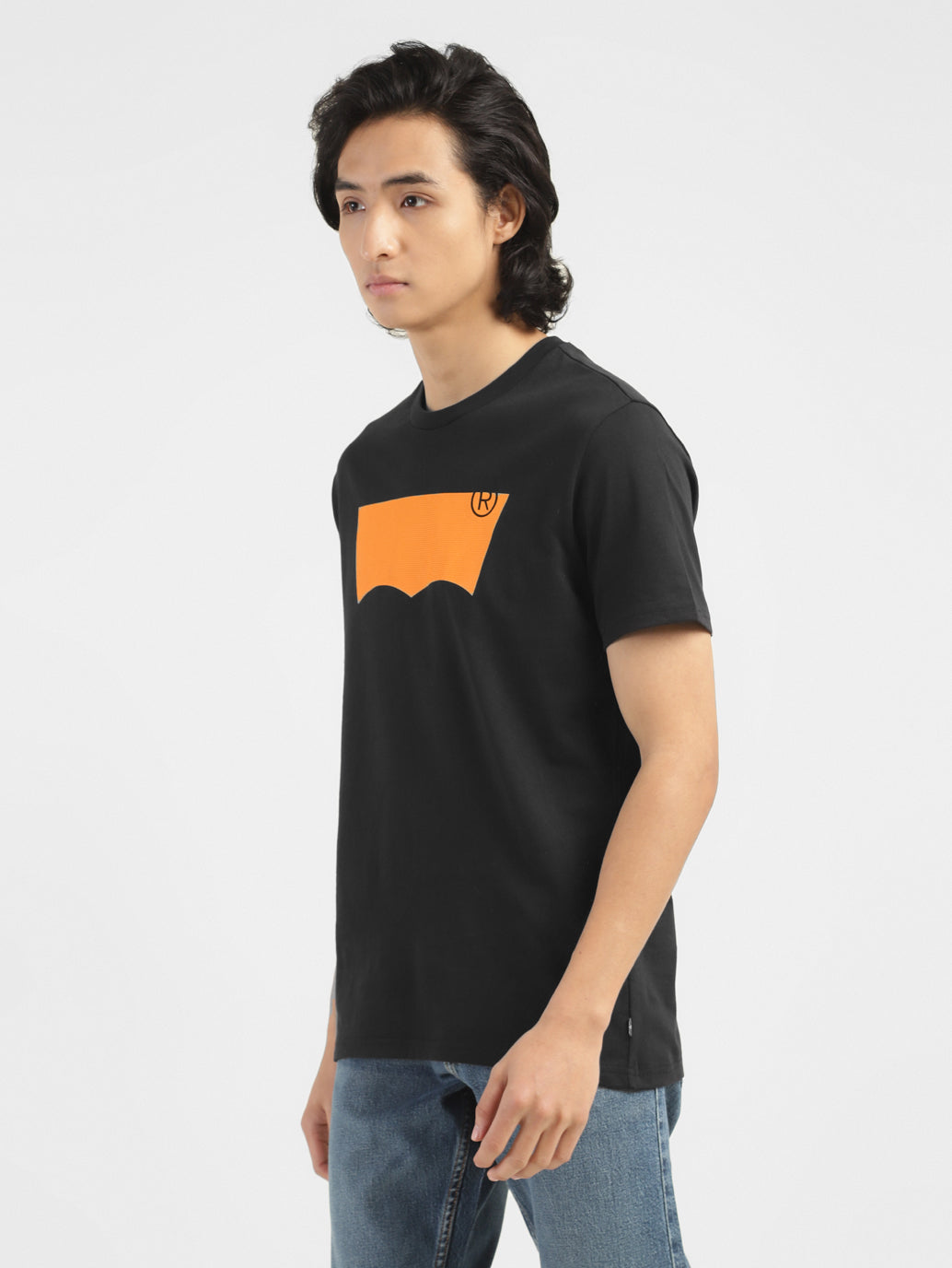 Men's Brand Logo Crew Neck T-shirt Black - 5df48699-f631-479c-982e-af9216b5e4a4 View