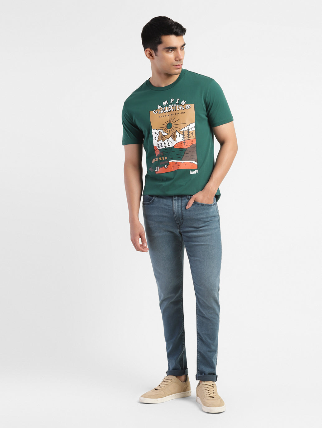 Men's Graphic Print Slim Fit T-shirt - 59b6273d-bd44-440b-9a0e-60e7e372a0e3 View