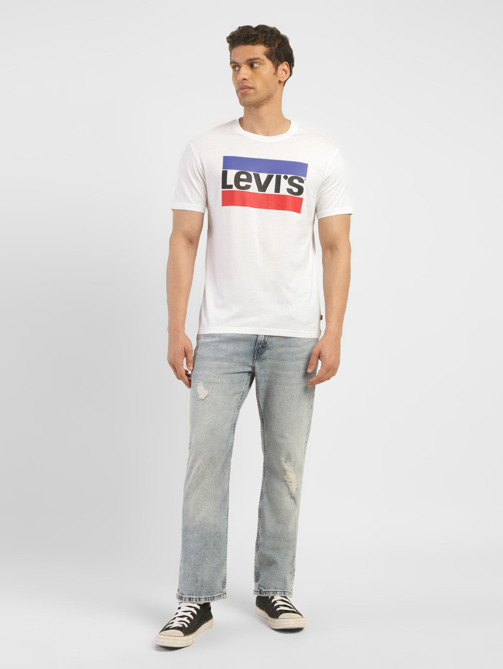 Men's Brand Logo Slim Fit T-Shirt - ModelFront View
