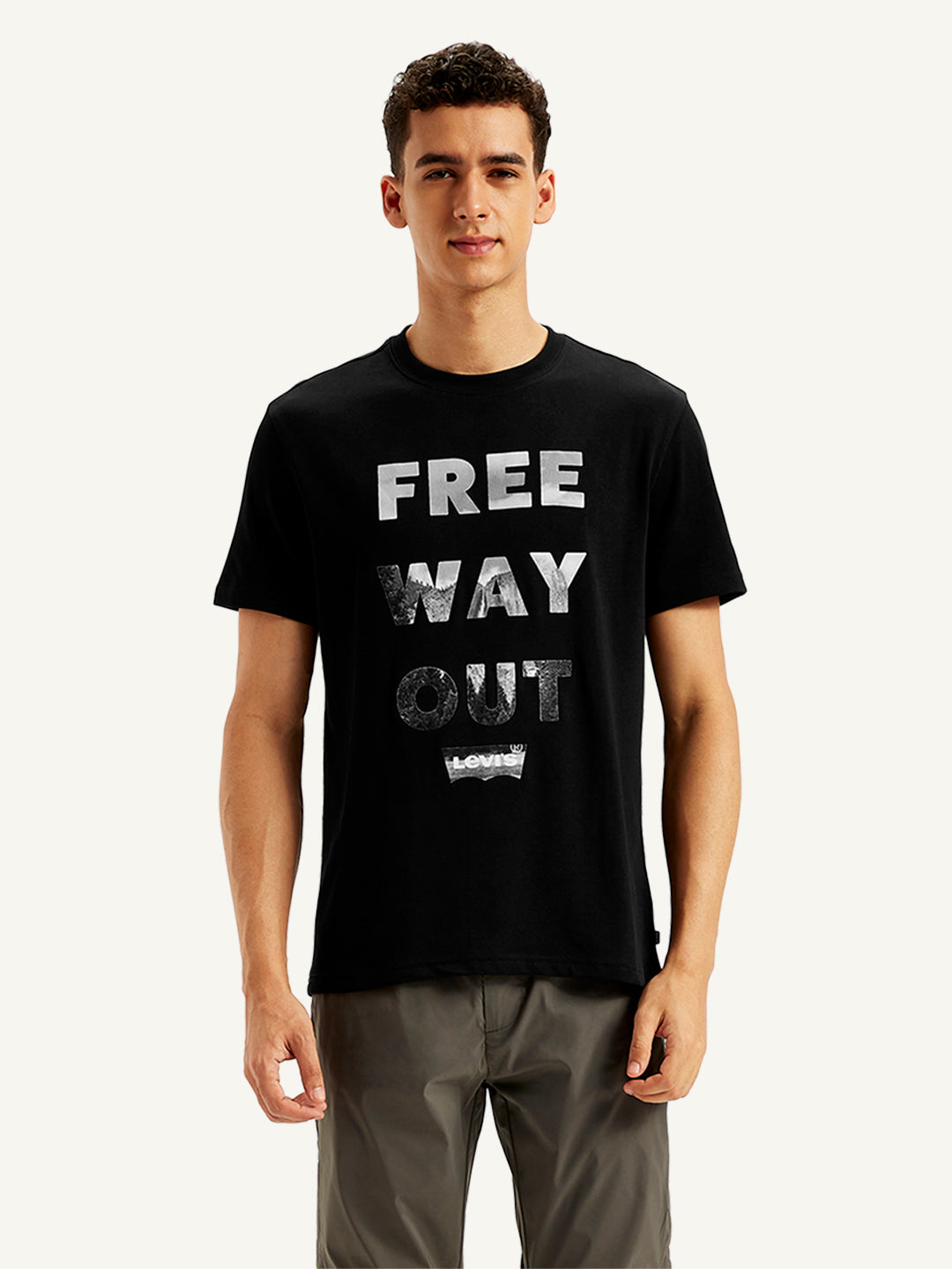 Men's Graphic Print Regular Fit T-Shirt - Front View