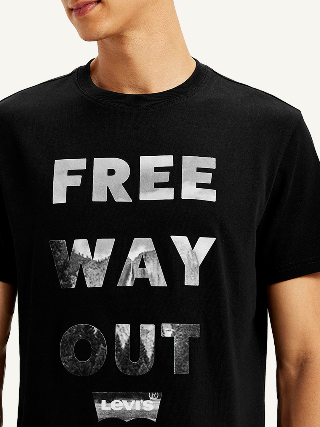 Men's Graphic Print Regular Fit T-Shirt - Detail View