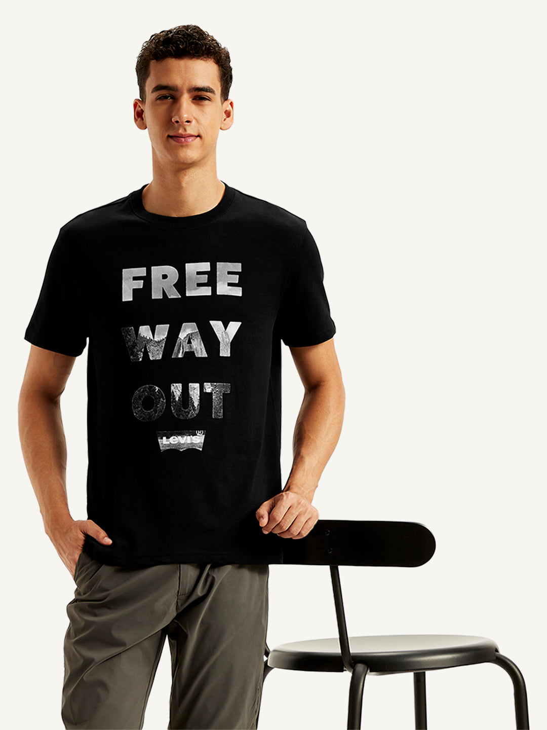 Men's Graphic Print Regular Fit T-Shirt - Styleshot View