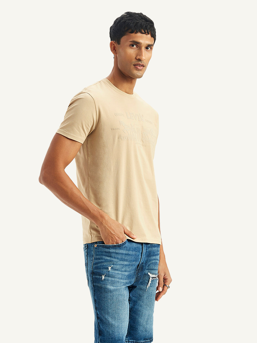 Men's Brand Logo Slim Fit T-Shirt - Side View