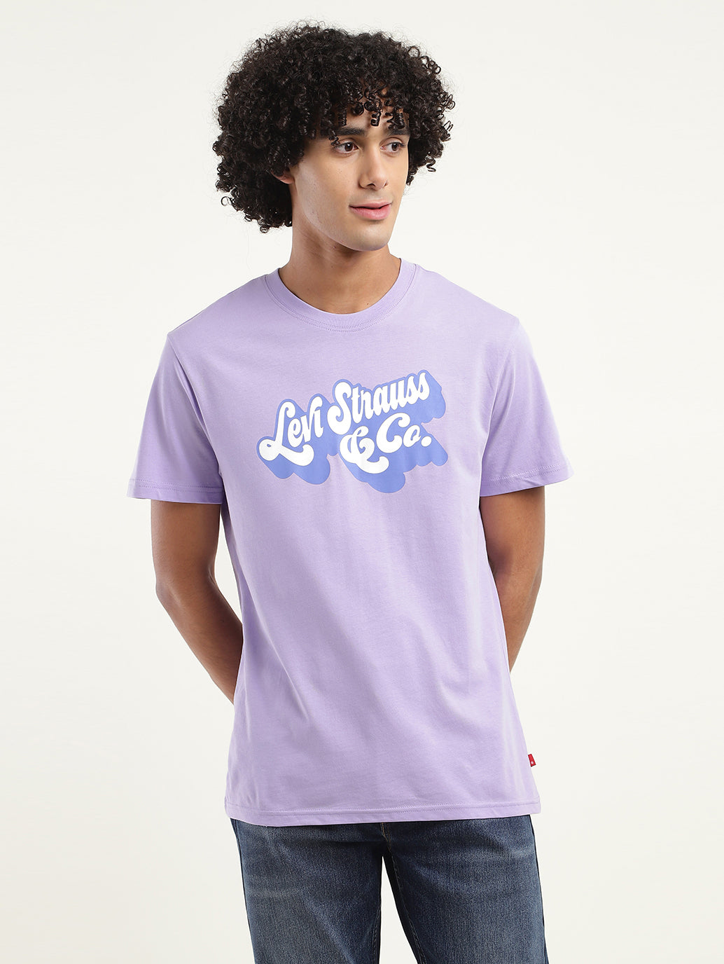 Men's Brand Logo Crew Neck T-Shirt - Front View