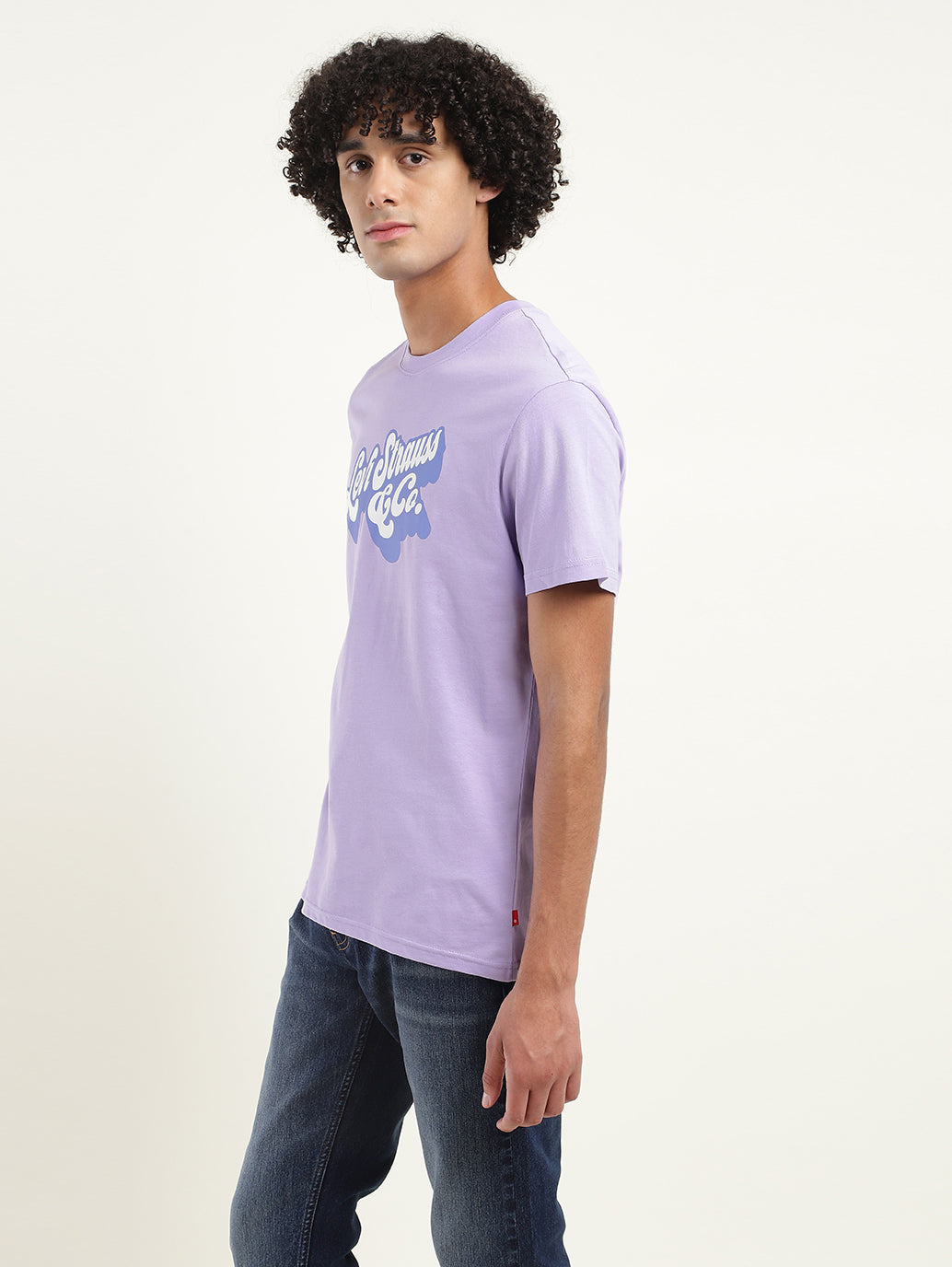 Men's Brand Logo Crew Neck T-Shirt - Side View