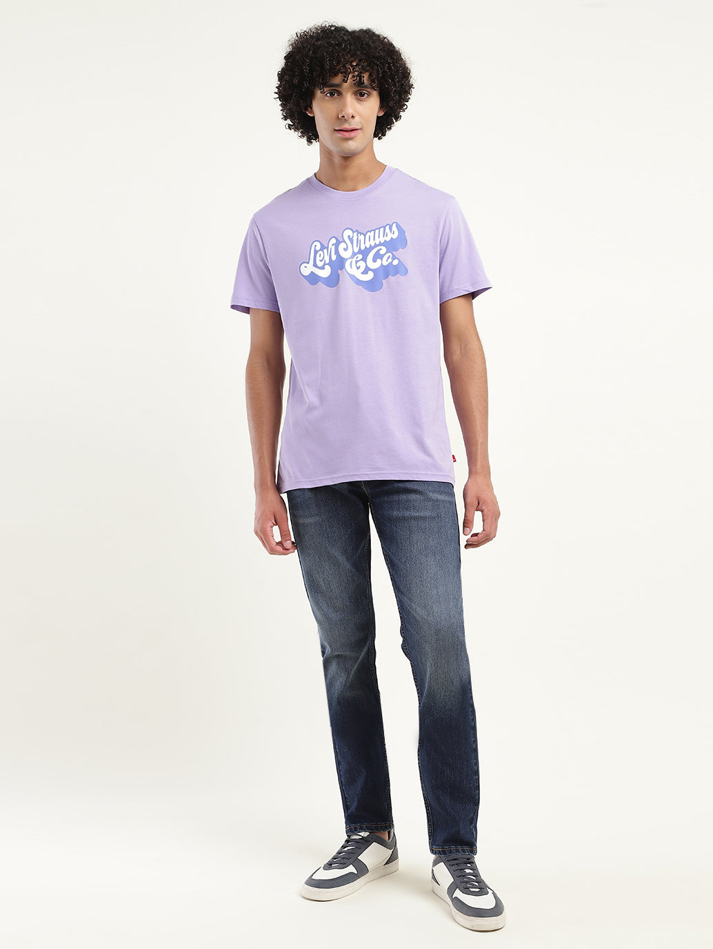 Men's Brand Logo Crew Neck T-Shirt - Front View