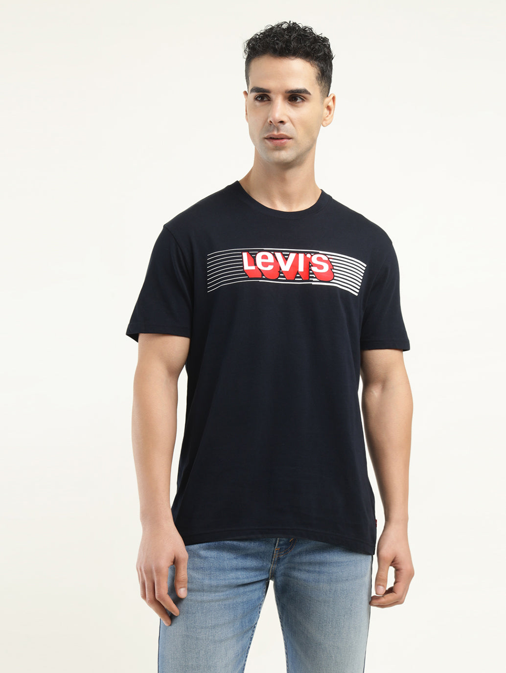 Men's Brand Logo Crew Neck T-Shirt - Front View