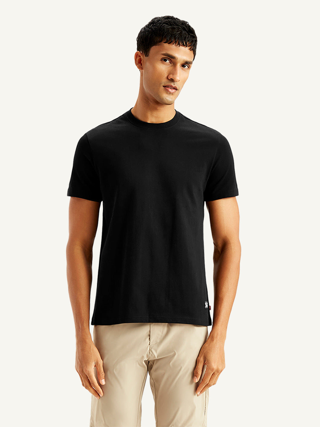Men's Solid Slim Fit T-Shirt - Front View