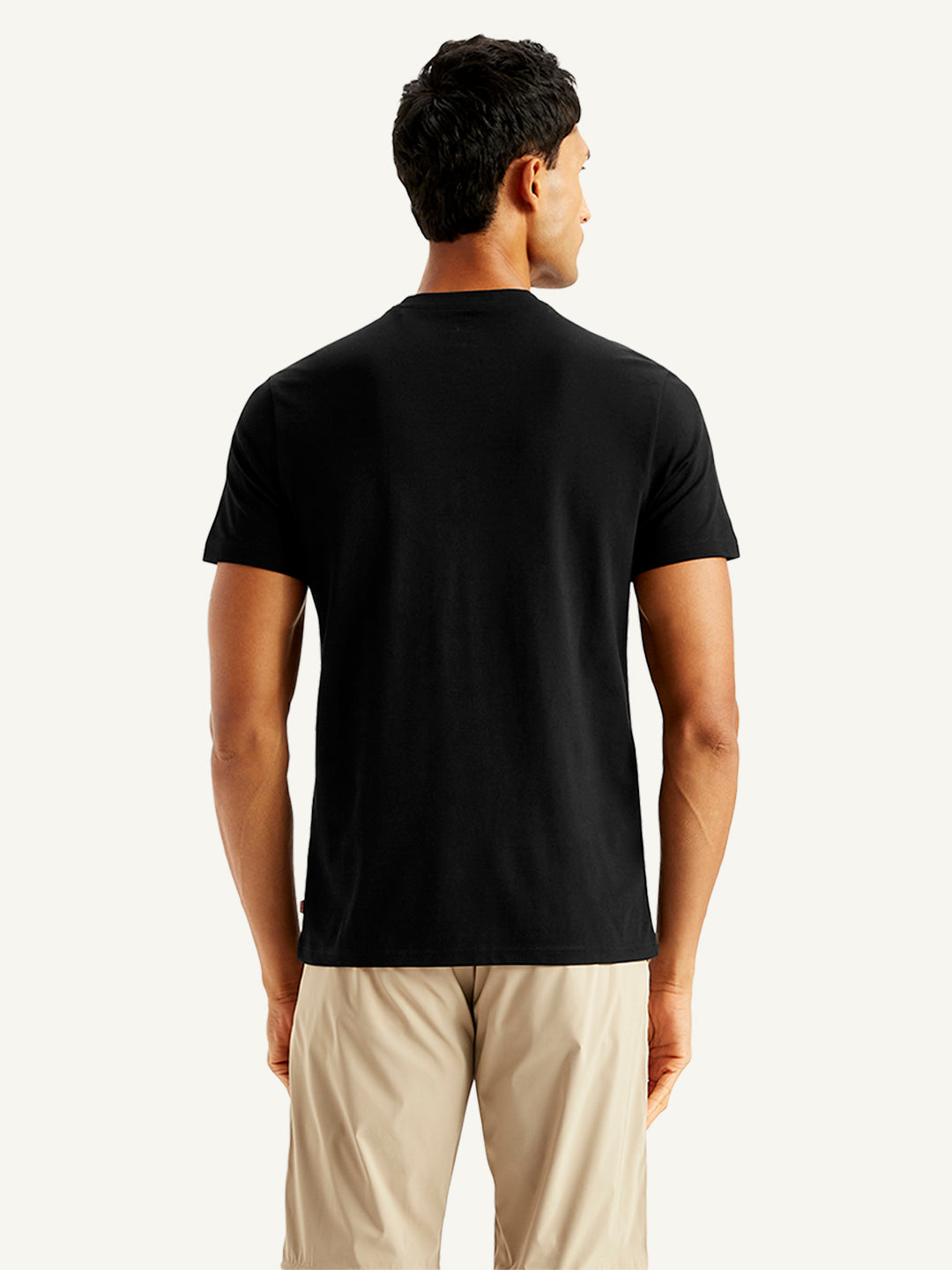 Men's Solid Slim Fit T-Shirt - Back View