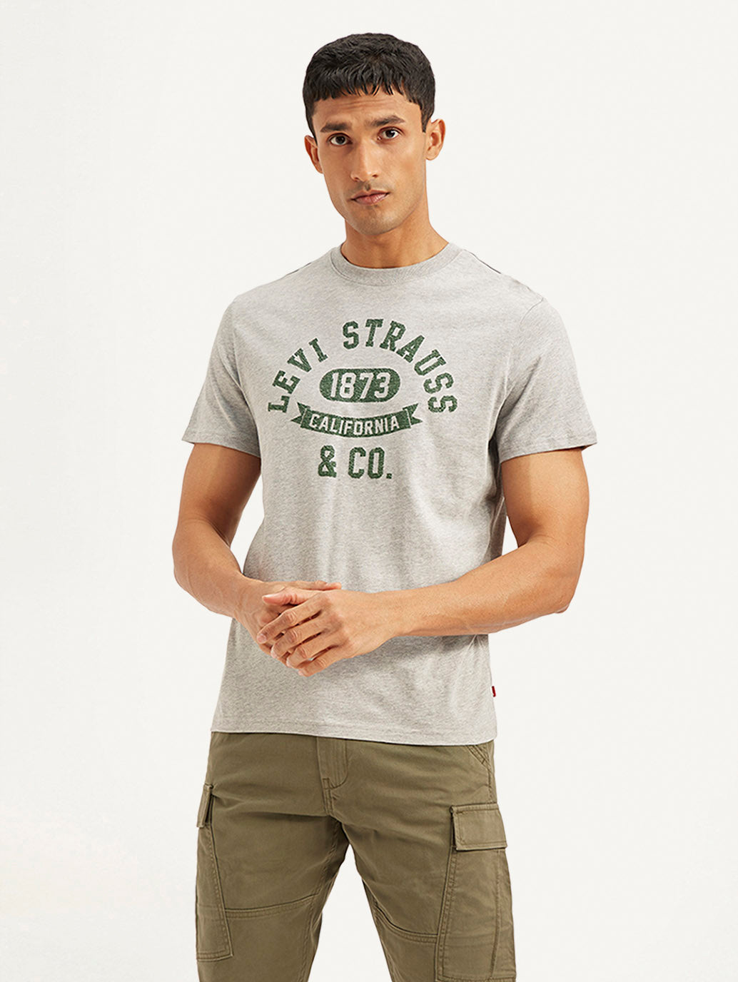 Men's Typographic Print Slim Fit T-Shirt - Front View