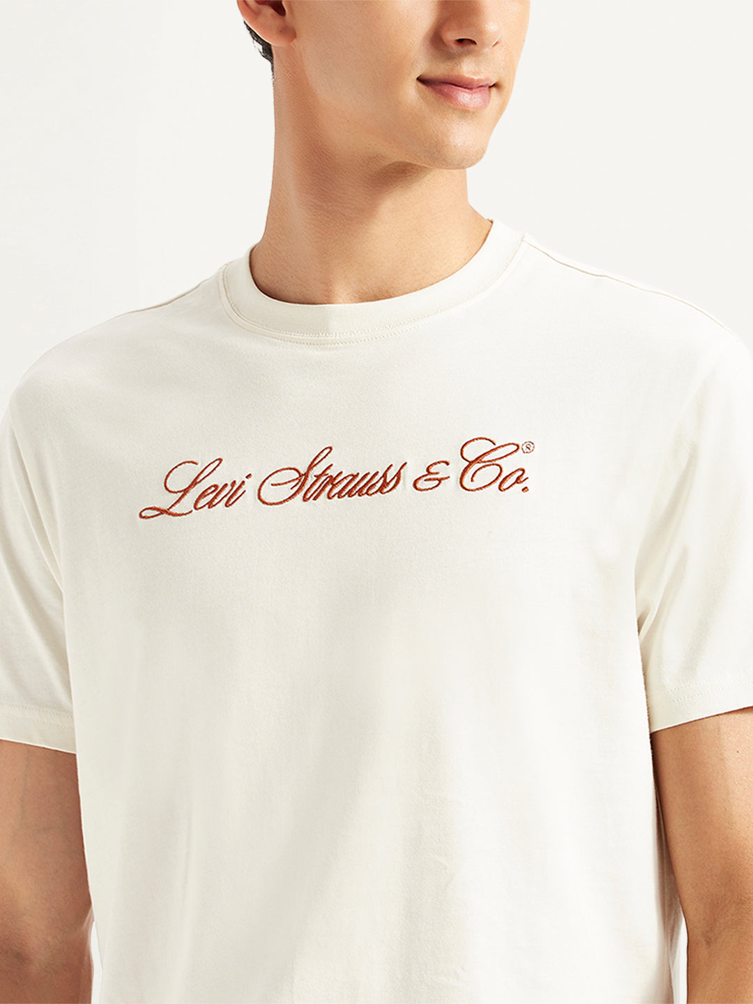 Men's Typographic Print Slim Fit T-shirt - Detail View