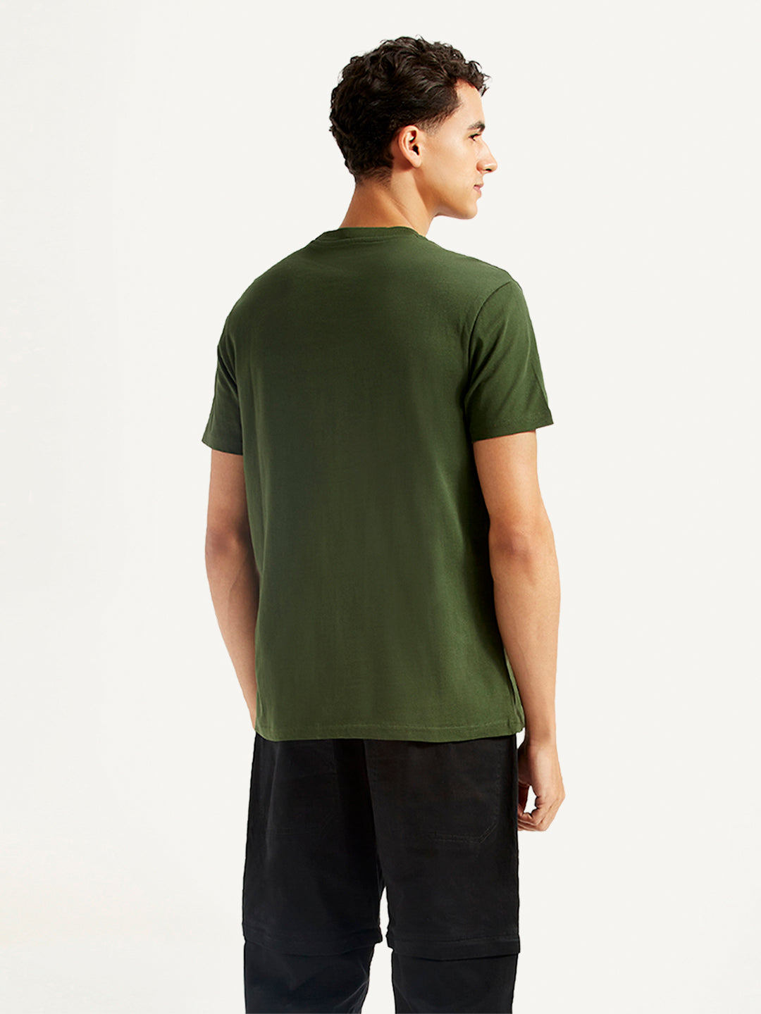 Men's Typographic Print Slim Fit T-shirt - Back View