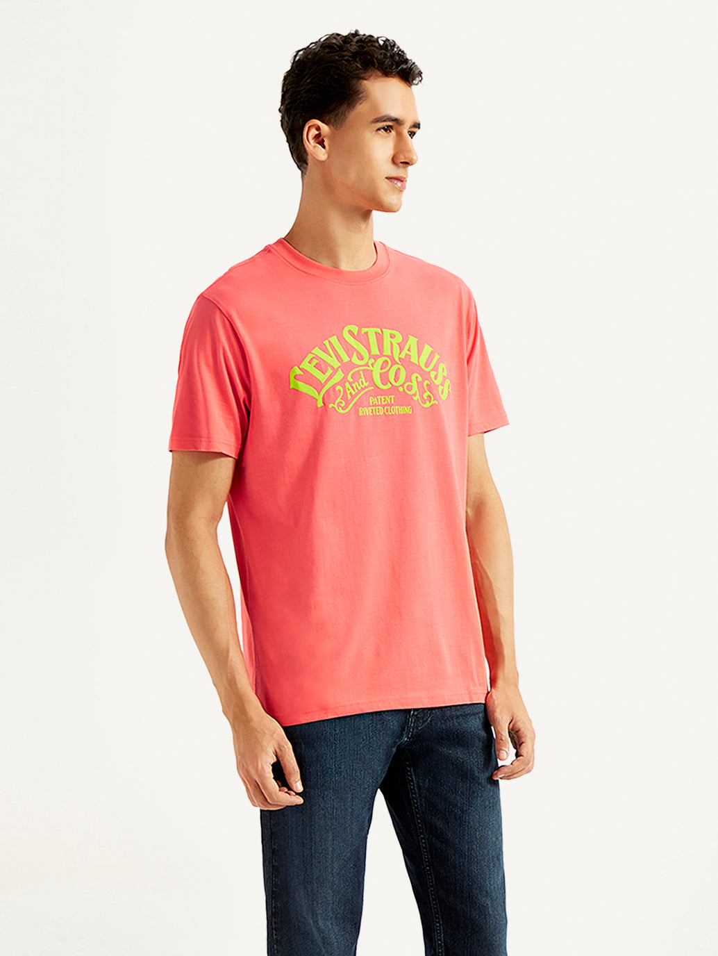 Men's Graphic Print Slim Fit T-shirt - Side View