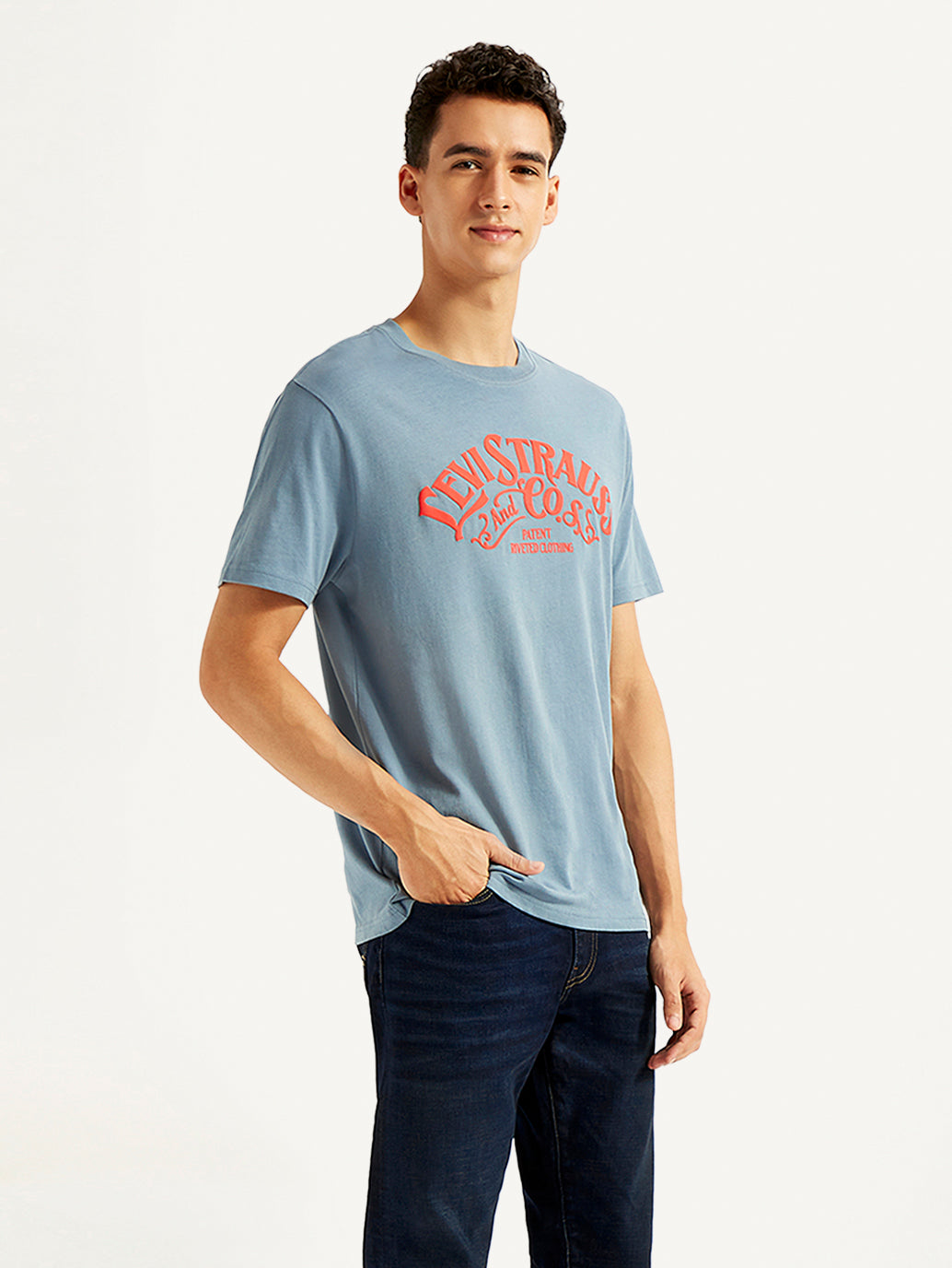 Men's Graphic Print Slim Fit T-shirt - Side View