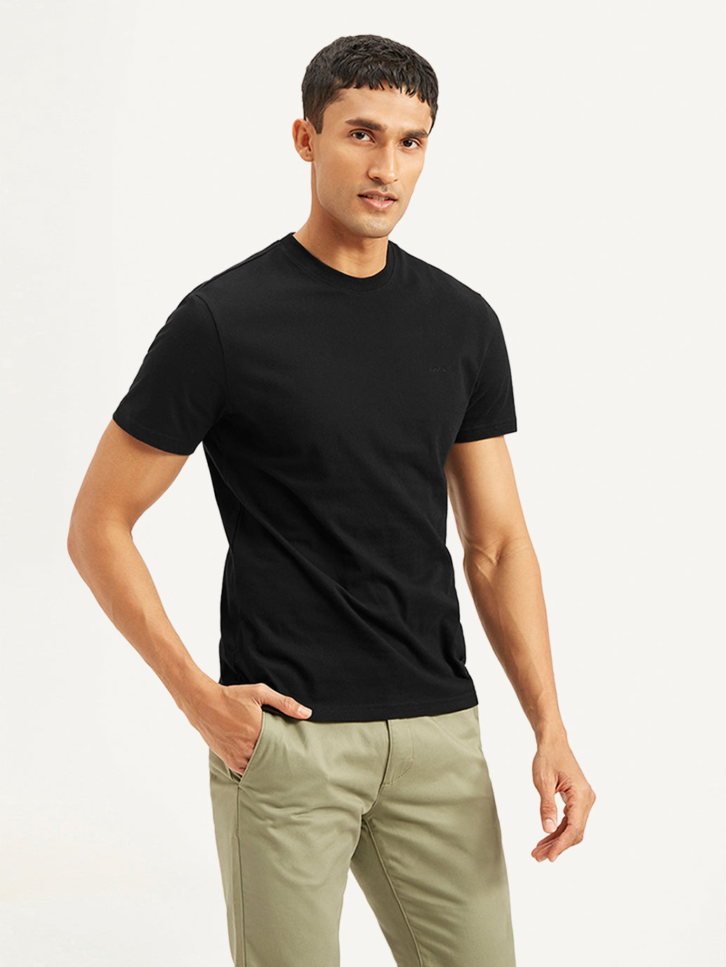 Men's Solid Slim Fit T-shirt - Side View