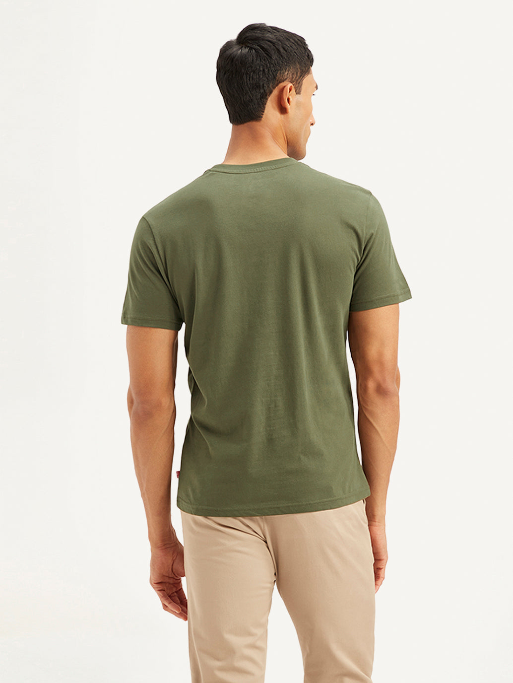 Men's Solid Slim Fit T-shirt - Back View