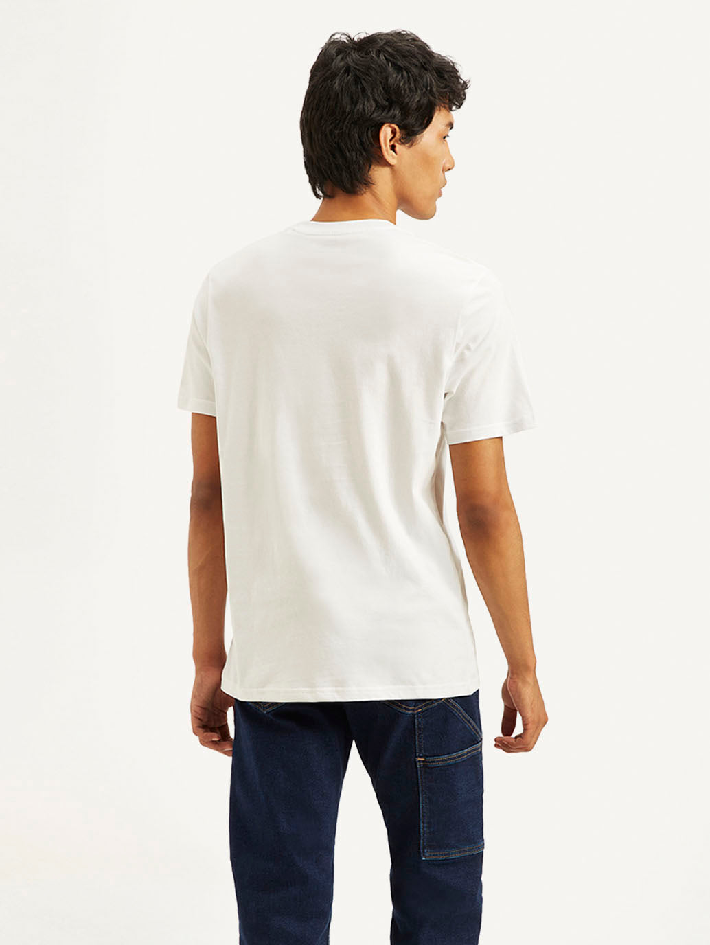Men's Solid Slim Fit T-shirt - Back View