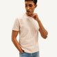 Men's Striped Slim Fit Linen T-shirt - Elevated View