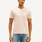 Men's Striped Slim Fit Linen T-shirt - Front View