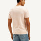 Men's Striped Slim Fit Linen T-shirt - Back View