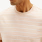 Men's Striped Slim Fit Linen T-shirt - Detail View