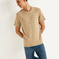 Men's Striped Slim Fit Linen T-shirt - Styleshot View