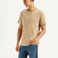 Men's Striped Slim Fit Linen T-shirt - Side View