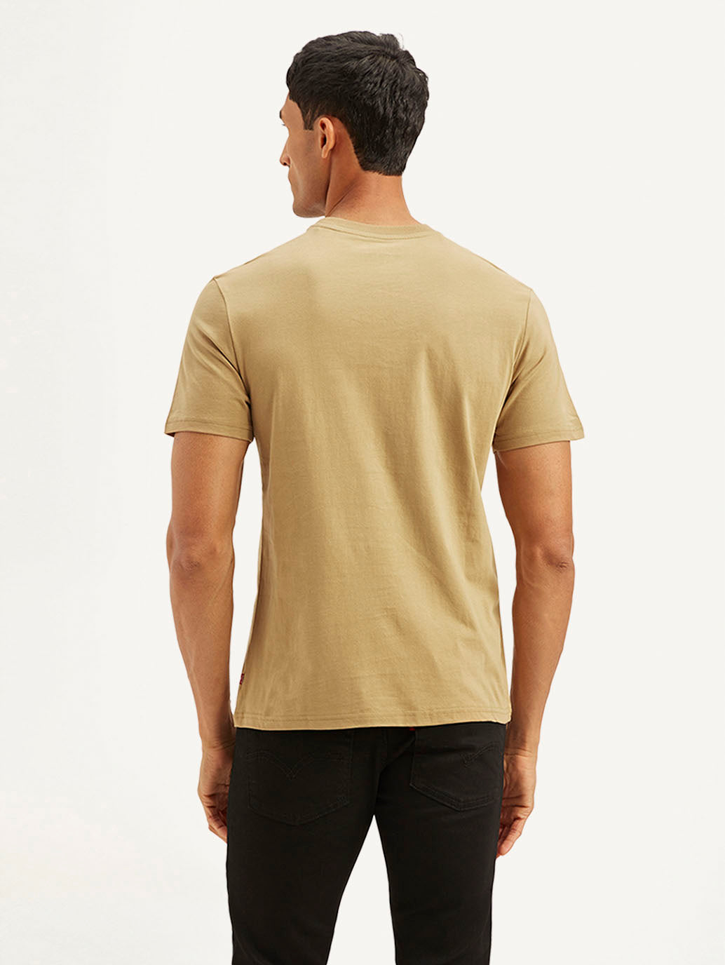 Men's Solid Slim Fit T-shirt - Back View