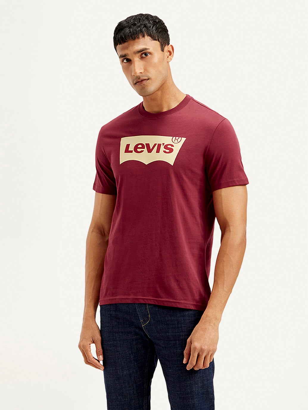 Men's Brand Logo Slim Fit T-shirt - Front View