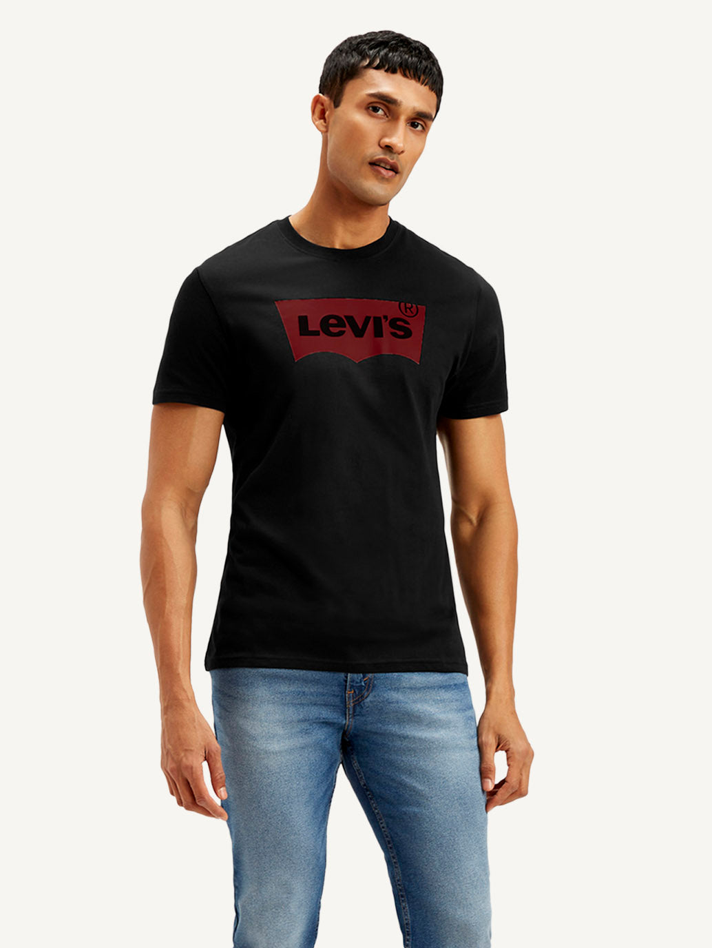 Men's Brand Logo Slim Fit T-shirt - Front View