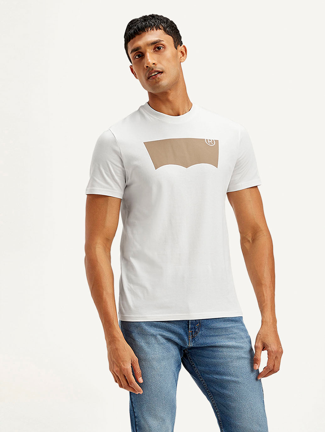 Men's Brand Logo Slim Fit T-shirt - Front View