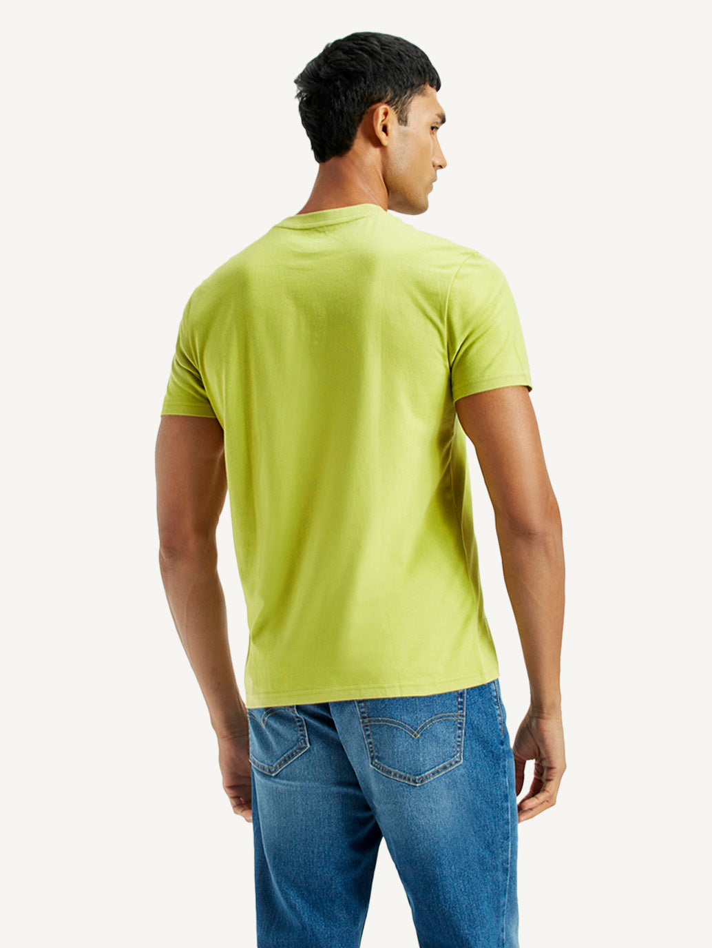 Men's Typographic Print Slim Fit T-Shirt - Back View