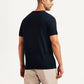 Men's Solid Navy Slim Fit T-shirt - Back View