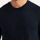 Men's Solid Navy Slim Fit T-shirt - Detail View
