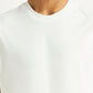 Men's Solid White Slim Fit T-shirt - Detail View