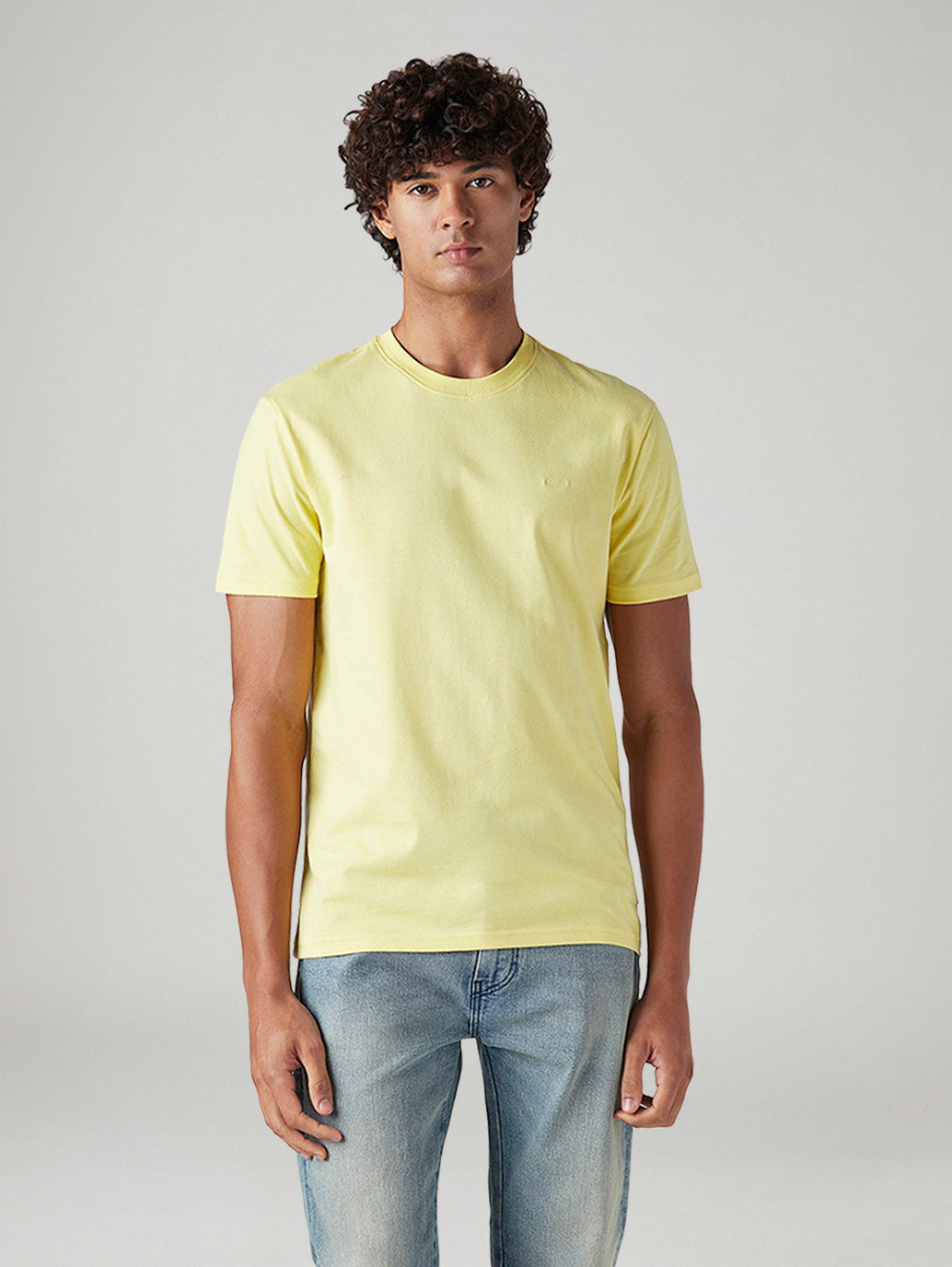 Men's Solid Yellow Round Neck T-Shirt - 51083558-174a-44e4-b648-e5f48d9e60ac View