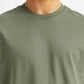 Men's Solid Olive Slim Fit T-shirt - Detail View