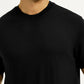 Men's Solid Black Slim Fit T-shirt - Detail View