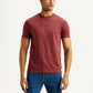 Men's Embroidered Maroon Slim Fit T-shirt - Front View
