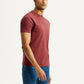 Men's Embroidered Maroon Slim Fit T-shirt - Side View