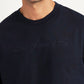 Men's Typographic Print Navy Slim Fit T-shirt - Detail View