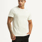 Men's Embroidered Off-White Slim Fit T-shirt - Styleshot View