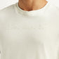 Men's Embroidered Off-White Slim Fit T-shirt - Detail View