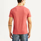 Men's Graphic Print Red Slim Fit T-shirt - Back View