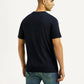 Men's Typographic Print Navy Slim Fit T-shirt - Back View
