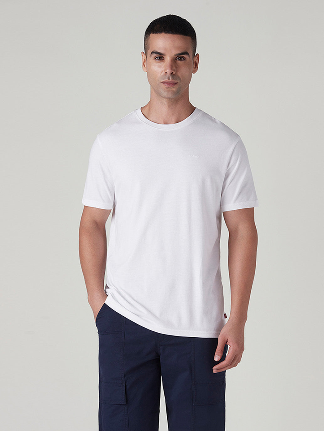 Men's Solid Slim Fit Jersey T-Shirt - Front View