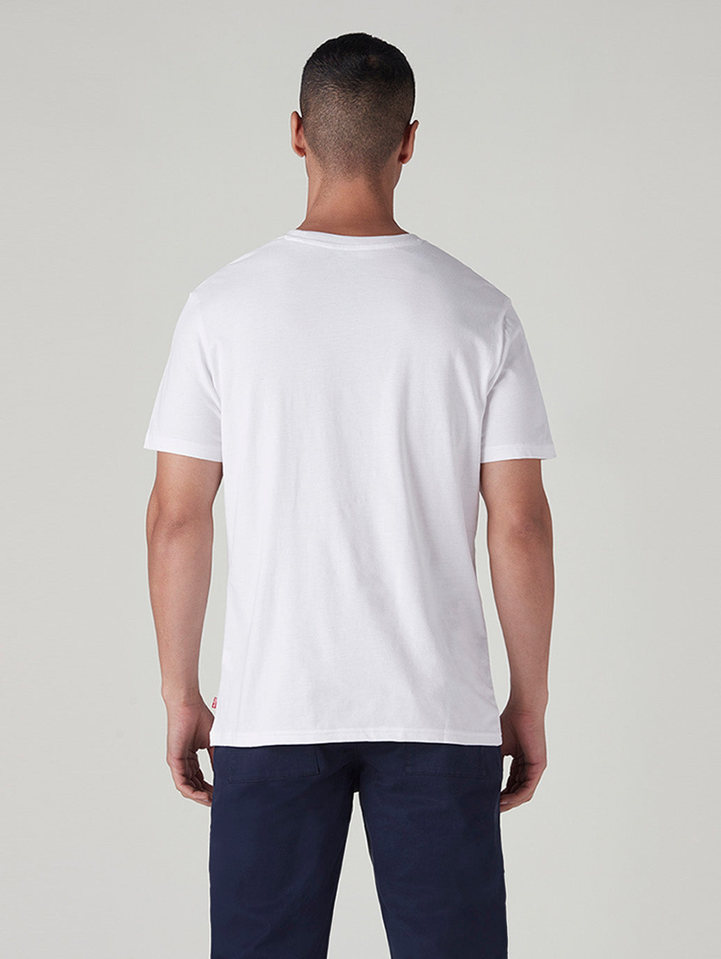 Men's Solid Slim Fit Jersey T-Shirt - Back View