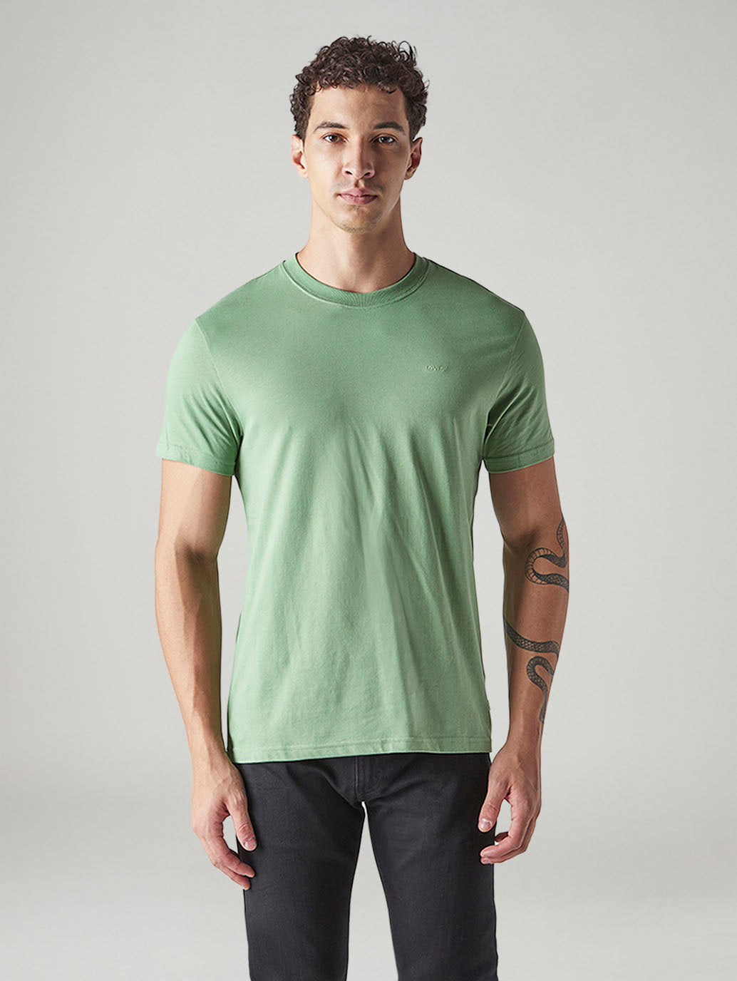 Men's Solid Slim Fit Jersey T-Shirt - Front View