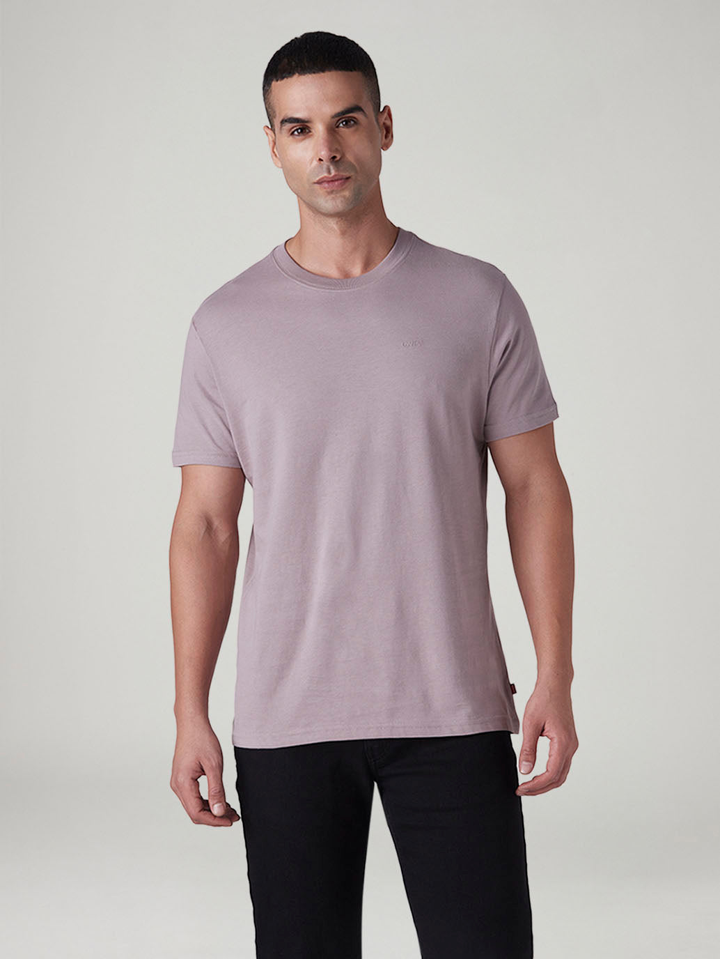Men's Solid Slim Fit Jersey T-Shirt - Front View