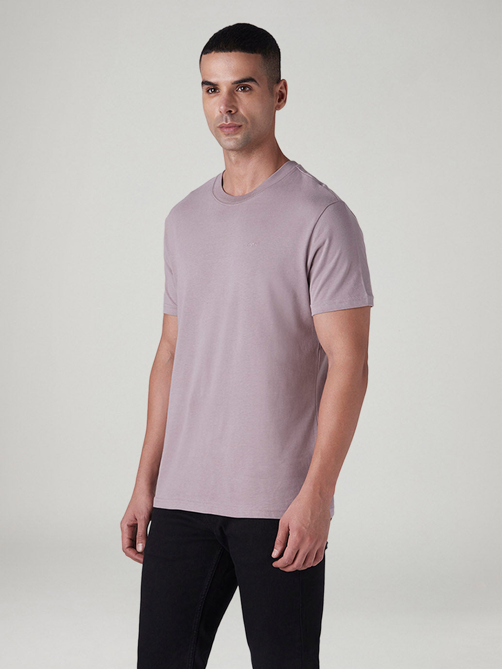 Men's Solid Slim Fit Jersey T-Shirt - Side View
